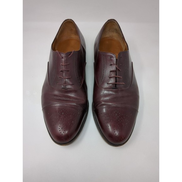 Salvatore Ferragamo Brogue Wingtip Oxford Burgundy Leather Lace Up Shoes 8.5 EE‎ main image 11